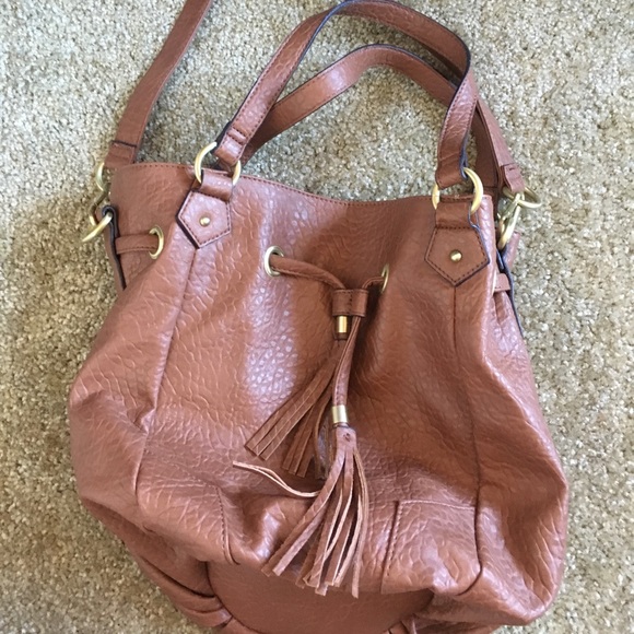 Brown Bucket Bag Merona Drawstring Purse Bag - Picture 1 of 5